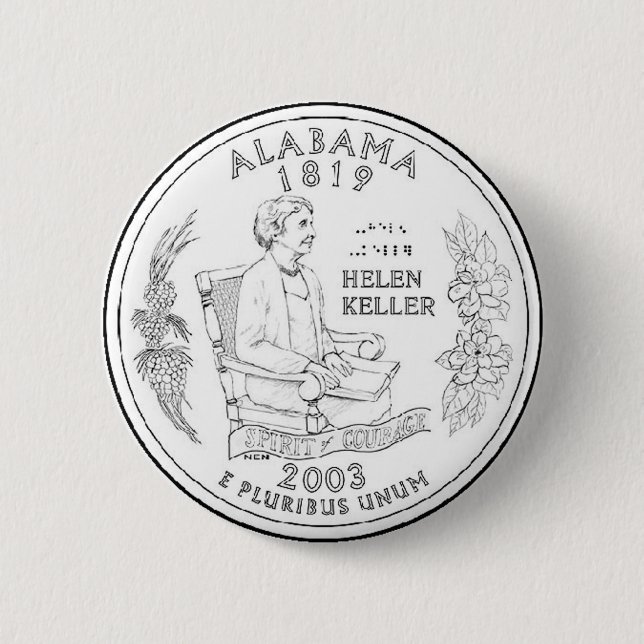 Chapa Redonda De 5 Cm Alabama (Anverso)