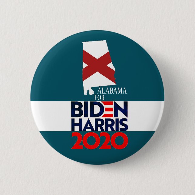 Chapa Redonda De 5 Cm Alabama para Biden Harris 2020 (Anverso)