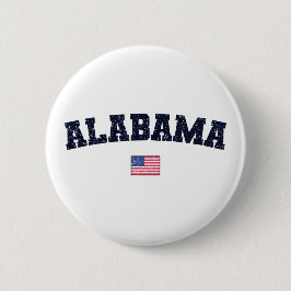Chapa Redonda De 5 Cm Alabama State USA Flag Vintage