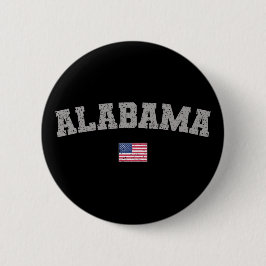 Chapa Redonda De 5 Cm Alabama State USA Flag Vintage
