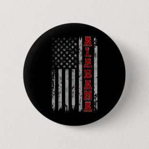 Chapa Redonda De 5 Cm Alabama - Viejos Mares Patrióticos De Bandera De E