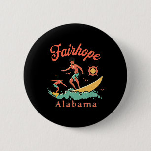 Chapa Redonda De 5 Cm Alama Fairhope Surfista Al Vacaciones de Playa Sur
