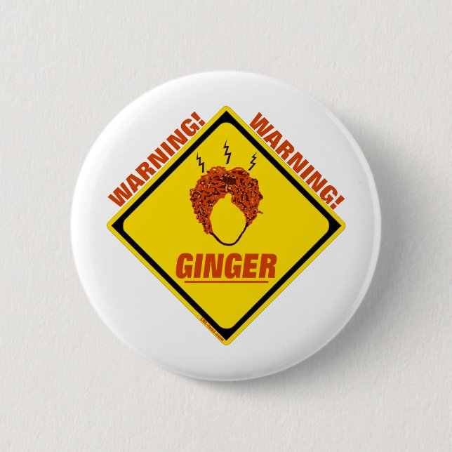 Chapa Redonda De 5 Cm ¡Alarma del jengibre! (Anverso)