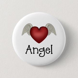 Chapa Redonda De 5 Cm Alas Ángel del Corazón