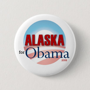 Chapa Redonda De 5 Cm Alaska para Obama