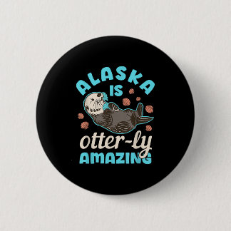 Chapa Redonda De 5 Cm Alaska Sea Otter Vacation Souvenir
