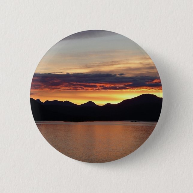 Chapa Redonda De 5 Cm Alaskan Sunset I Beautiful Alaska Photography (Anverso)