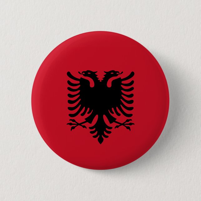 Chapa Redonda De 5 Cm Albania - Bandera albanesa (Anverso)