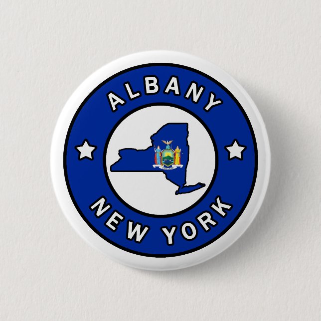 Chapa Redonda De 5 Cm Albany New York (Anverso)