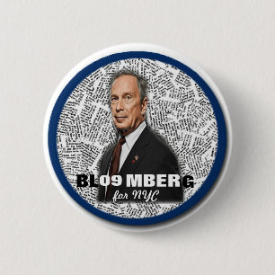 Chapa Redonda De 5 Cm Alcalde Mike Bloomberg Pin de 2009 NY