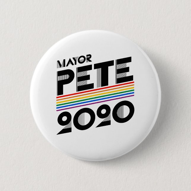Chapa Redonda De 5 Cm Alcalde Pete Pride 2020 (Anverso)