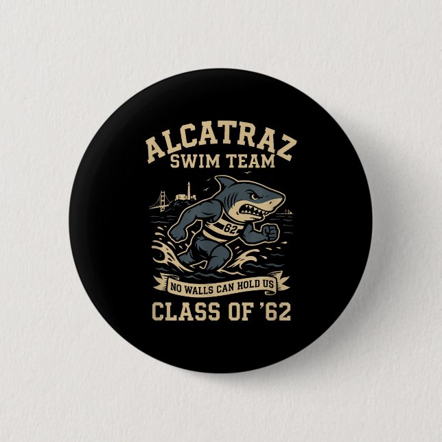 Chapa Redonda De 5 Cm Alcatraz Penitentiary Swim Team  (Anverso)