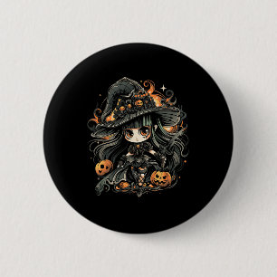 Chapa Redonda De 5 Cm Alegre arte de brujas de Halloween