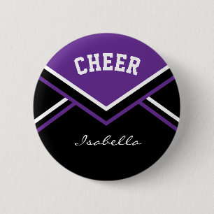 Chapa Redonda De 5 Cm Alegre morado Cheer