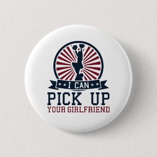 Chapa Redonda De 5 Cm Alegría masculina divertida que recojo a tu novia