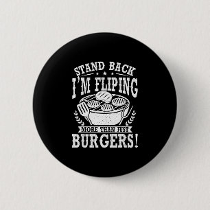 Chapa Redonda De 5 Cm Aléjate, estoy dando la vuelta a las hamburguesas 