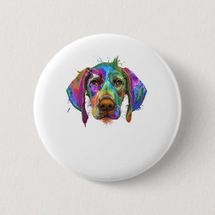 Chapa Redonda De 5 Cm Alemán de Shorthal Pointer Dog Face Colorous Pop A