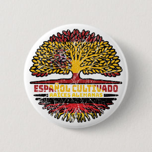 Chapa Redonda De 5 Cm Alemania Alemania España Bandera de las raíces de 