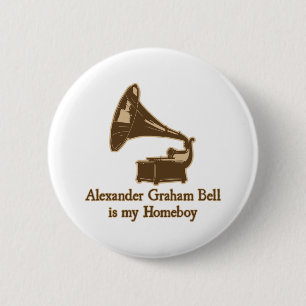 Chapa Redonda De 5 Cm Alexander Graham Bell es mi Homeboy