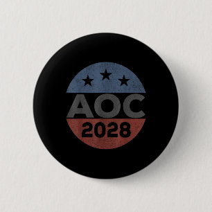 Chapa Redonda De 5 Cm Alexandria 2028, Retro A.ocasio Cortez Para Presid