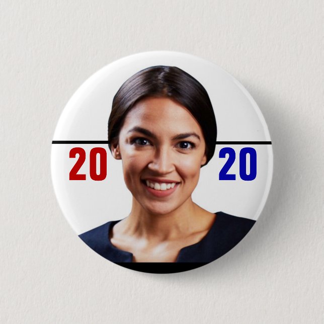 Chapa Redonda De 5 Cm Alexandría Ocasio-Cortez 2020 (Anverso)