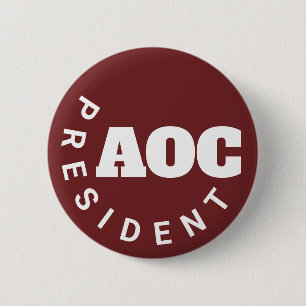 Chapa Redonda De 5 Cm Alexandria Ocasio-Cortez Presidente