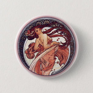 Chapa Redonda De 5 Cm Alfonso Mucha - danza