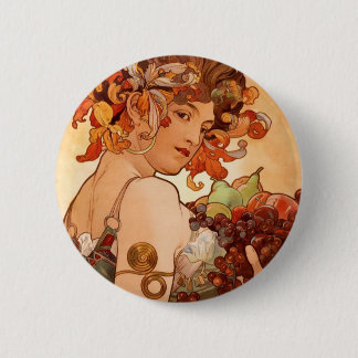Chapa Redonda De 5 Cm Alfonso Mucha - las frutas