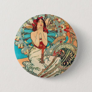 Chapa Redonda De 5 Cm Alfonso Mucha Mónaco, Monte Carlo, 1897