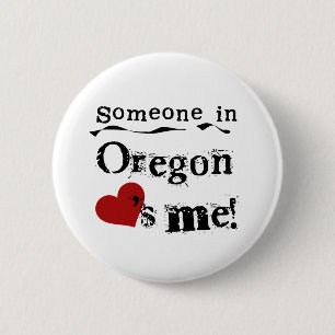 Chapa Redonda De 5 Cm Alguien en Oregon me ama