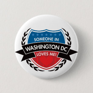 Chapa Redonda De 5 Cm Alguien en Washington DC me ama
