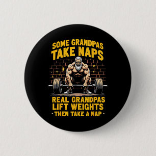 Chapa Redonda De 5 Cm Algunos abuelitos toman Naps Pesos de Levantamient