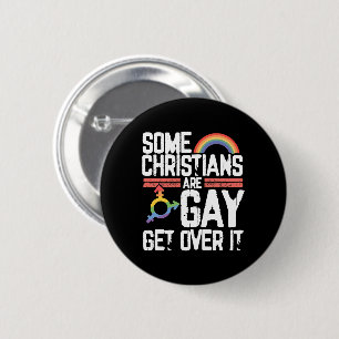 Chapa Redonda De 5 Cm Algunos cristianos son gay, supérenlo