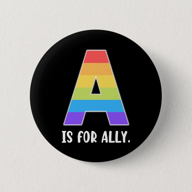 Chapa Redonda De 5 Cm Aliado LGBT (Anverso)
