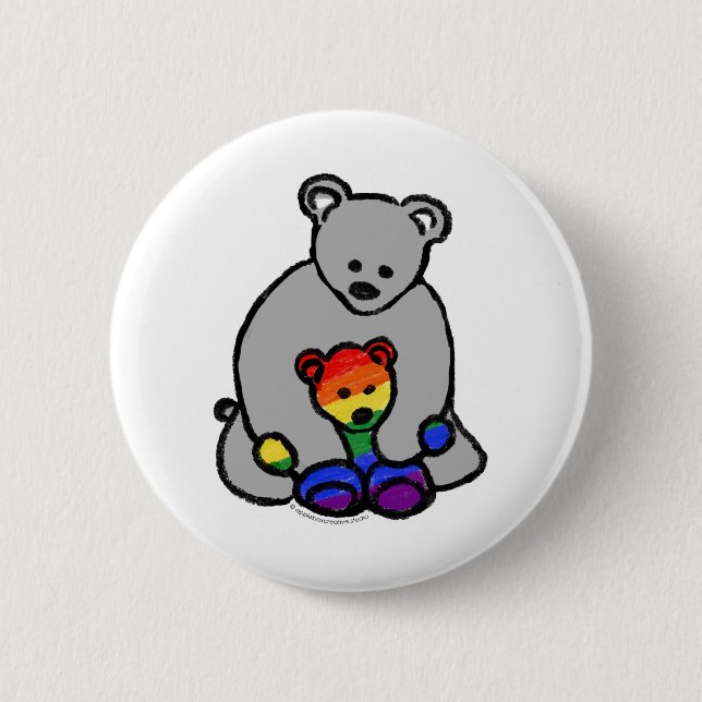 Chapa Redonda De 5 Cm Aliado LGBTQ+ (Anverso)