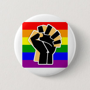 Chapa Redonda De 5 Cm Aliado negro LGBTQ
