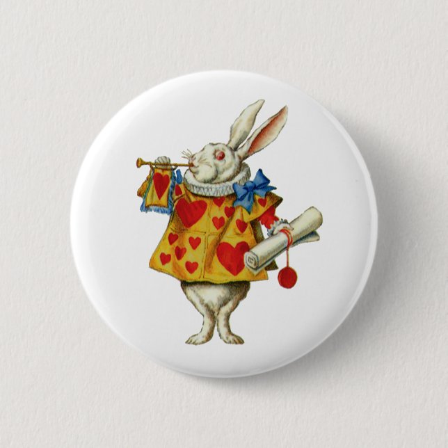 CHAPA REDONDA DE 5 CM ALICE'S WHITE RABBIT (Anverso)