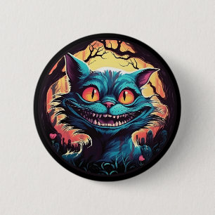 Chapa Redonda De 5 Cm Alicia de gato enmascarado de Cheshire en el país 