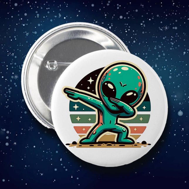 Chapa Redonda De 5 Cm Alien Dabbing extraterrestre divertida (Subido por el creador)