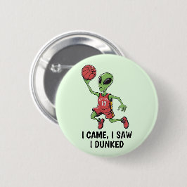 Chapa Redonda De 5 Cm Alien de baloncesto
