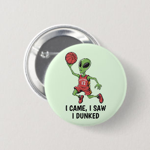 Chapa Redonda De 5 Cm Alien de baloncesto