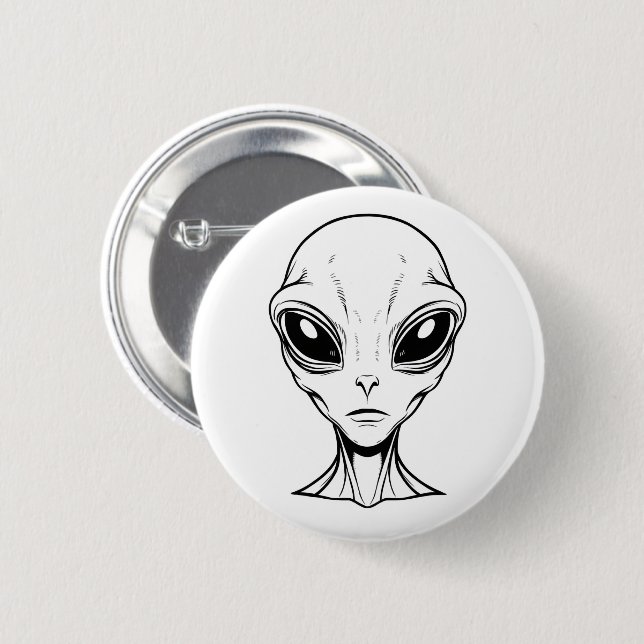 Chapa Redonda De 5 Cm Alien Face (Anverso y reverso)