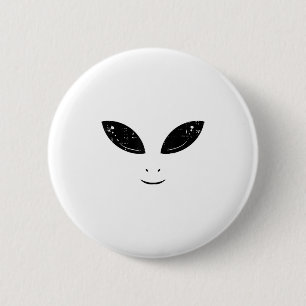 Chapa Redonda De 5 Cm Alien Face Funny Costume Ufo Niños Chicas Espacial