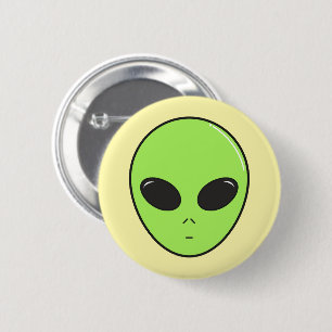 Chapa Redonda De 5 Cm alien green face