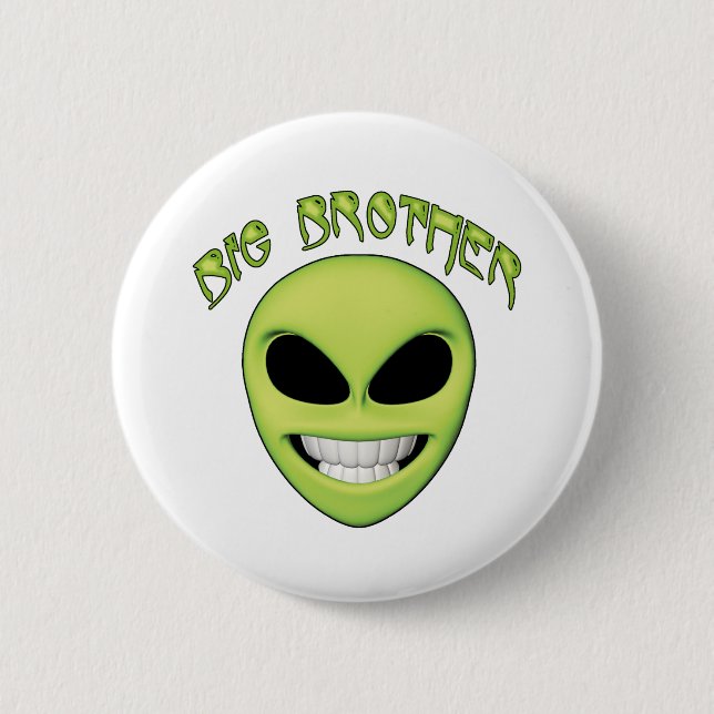 Chapa Redonda De 5 Cm Alien Head Big Brother (Anverso)