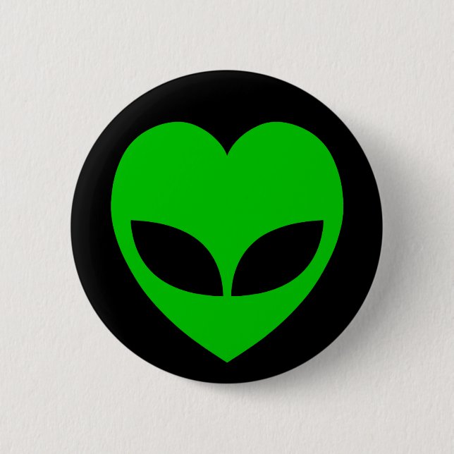 Chapa Redonda De 5 Cm Alien Love Heart (Anverso)