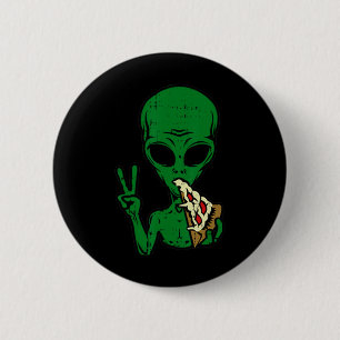 Chapa Redonda De 5 Cm Alien Pizza comiendo paz área de diversión 51 Hall