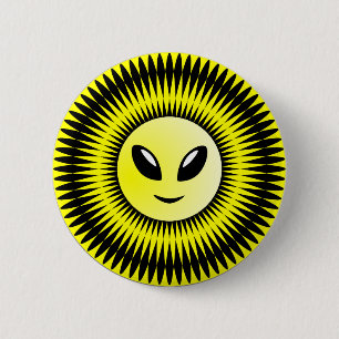 Chapa Redonda De 5 Cm Alien Sun
