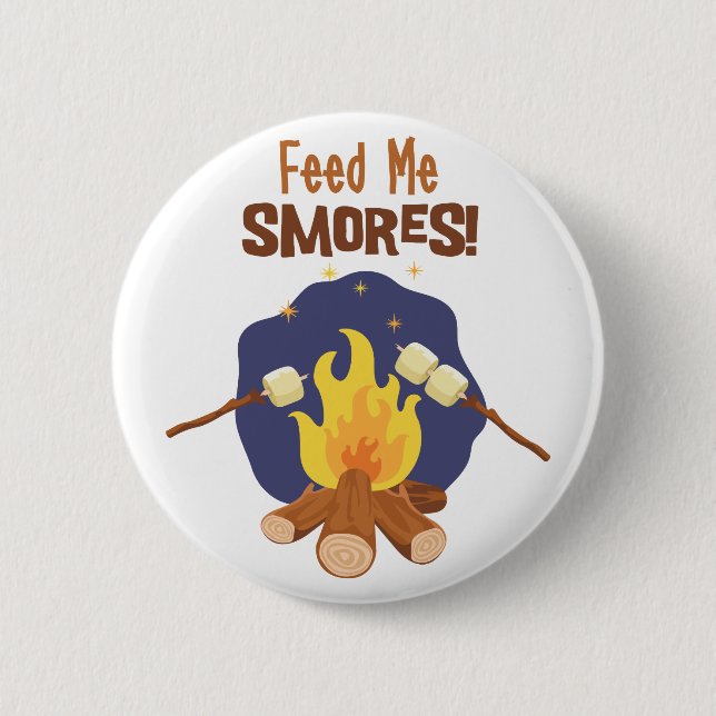Chapa Redonda De 5 Cm Aliménteme Smores (Anverso)