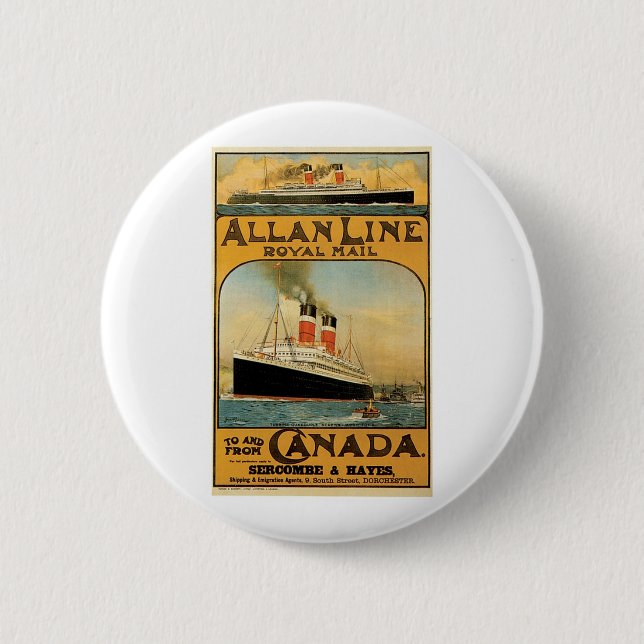 Chapa Redonda De 5 Cm Allan Line (Anverso)